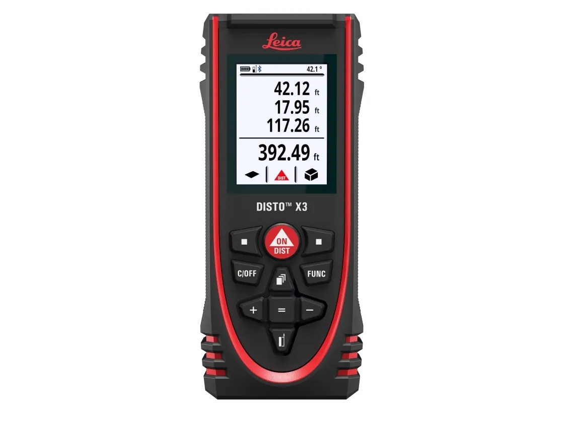 Leica DISTO X3, Laseravstandsmåler, Matrise Skriver, Inn, m, Sort, Digitalt, IP65, Android, iOS