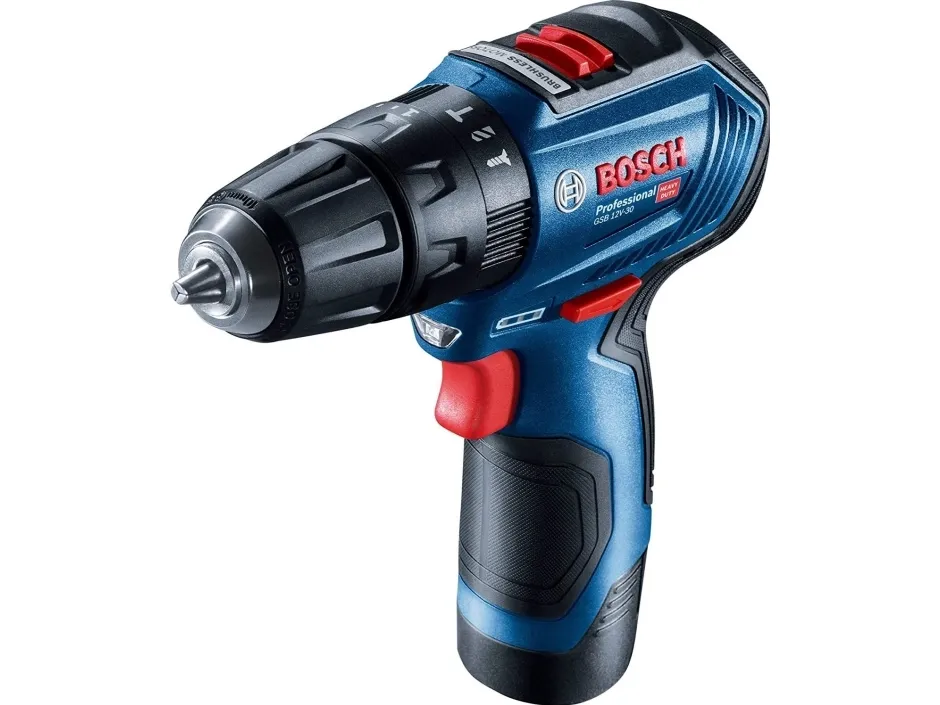 BOSCH HAMMERDRILL 12V 30/17Nm UTEN BATTERIER OG LADER BØRSTELØS GSB 12V-30 SOLO - SOLO