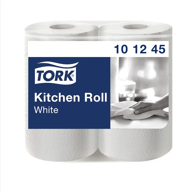 Kjøkkenrull Tork Plus Ekstra langt 2-lags, hvitt - (7 pakker x 2 ruller per kartong)