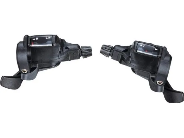 Microshift girspaker Microshift, 7-delt (3x7), kompatibel med Shimano, Thumb Tap, optisk girindikator (NY)