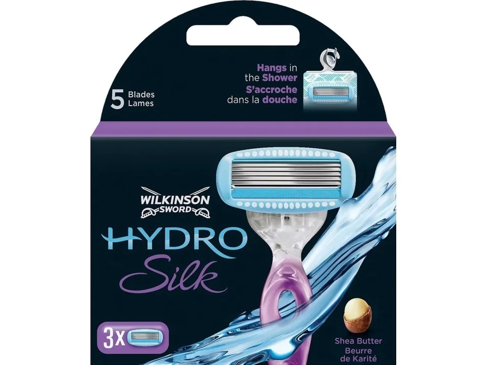 Wilkinson Sword Hydro Silk utskiftbare barberblade til barberhøvel – 3 stk