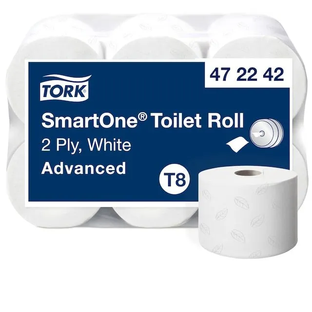 Toalettpapir Tork T8 SmartOne® 2-lags hvitt 207 m - (6 ruller per kartong)