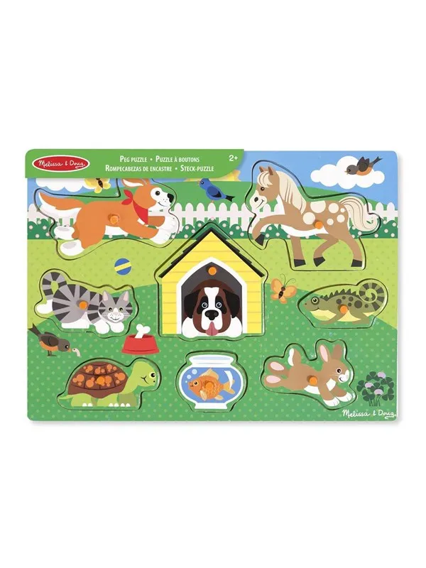 Melissa & Doug Wooden Peg Puzzle Pets Tre