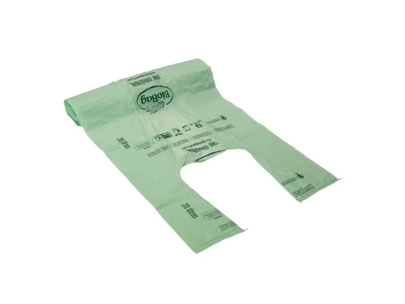 Affaldspose, BioBag M/HANK, 20 l, 11 µm, HxB: 54 x 41 cm, grøn, pakke med 25 stk