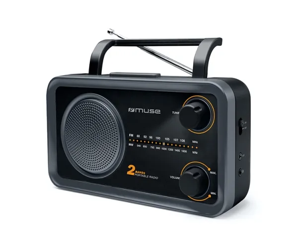 Muse 2-bånds bærbar radio M-06DS Grå, AUX in