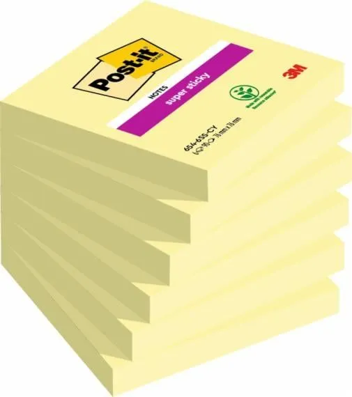 Post-It 7100263706, firkant, Gult, Papir, 76 mm, 76 mm, 90 ark