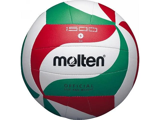 Molten V5M1500, Hvit, Lær, Syntetisk, 18-panel ball, Inne & Ute, Red, Green, Black, Mønster