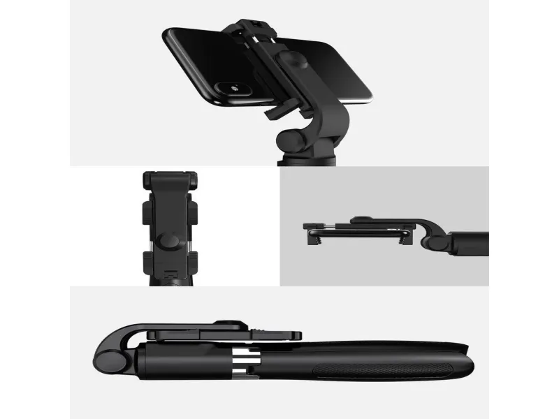 Tech-Protect L01S Bluetooth selfie-stativpinnen med stativ opptil 70 cm - svart