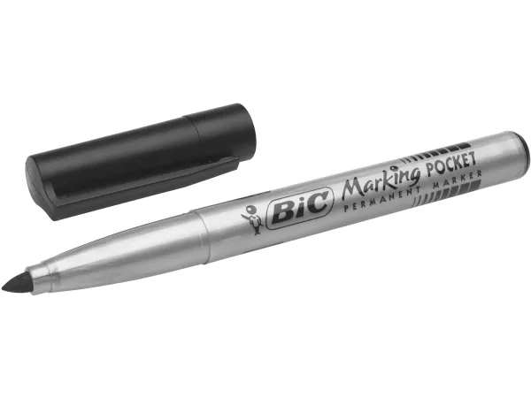 BIC Marking Pocket 1445, Sort, Projektil spiss, Sort, Sølv, Medium, 4,2 mm, 1,1 mm