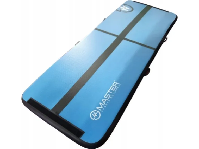 Master oppblåsbar gymnastikkmatte MAS-B860-Blue-Black 300 cm x 100 cm x 10 cm blå