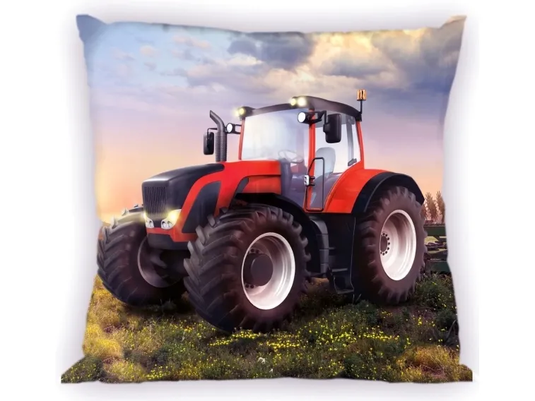 Traktor Rød pudebetræk 40 x 40 cm