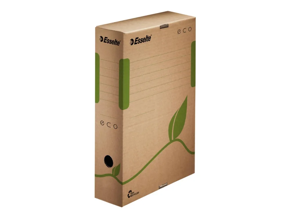 Esselte arkivboks ECO, DIN A4, brun (B) 80 mm laget av 100 % resirkulert papp, 100 % resirkulerbar, - 25 stk (623916)