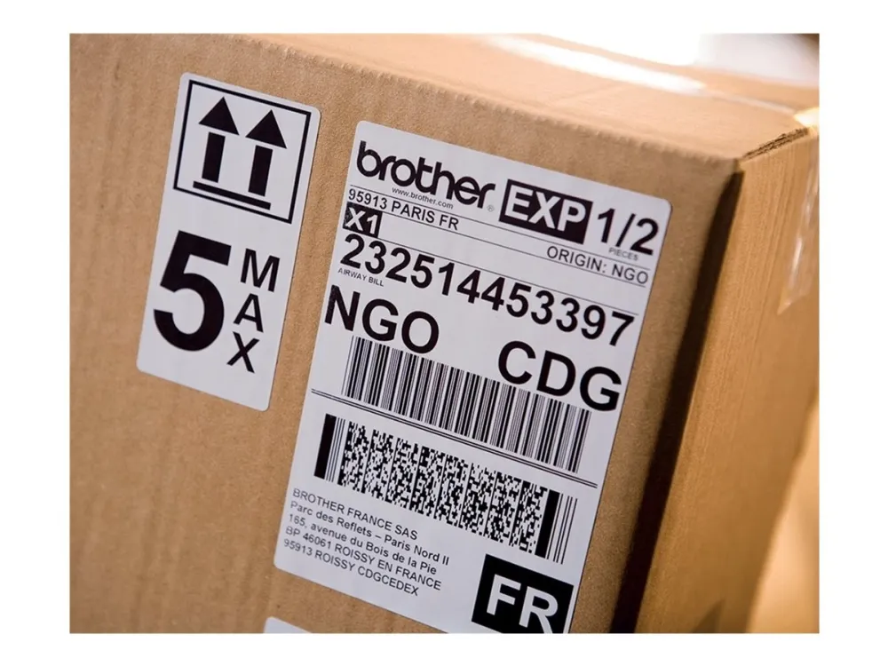 Brother QL-1100c - Etikettskriver - direktetermisk - Rull (10,36 cm) - 300 x 300 dpi - inntil 110 mm/sek - USB 2.0 - kutter - skinnende svart, hvit