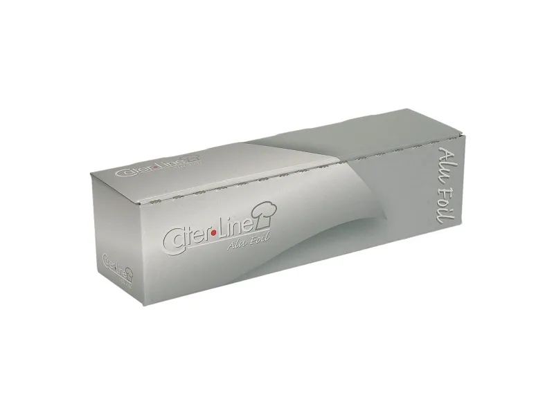 Aluminiumsfolie, ABENA Cater-Line, 150m x 29cm, sølvfarget, i eske - (kartong med 3 ruller)