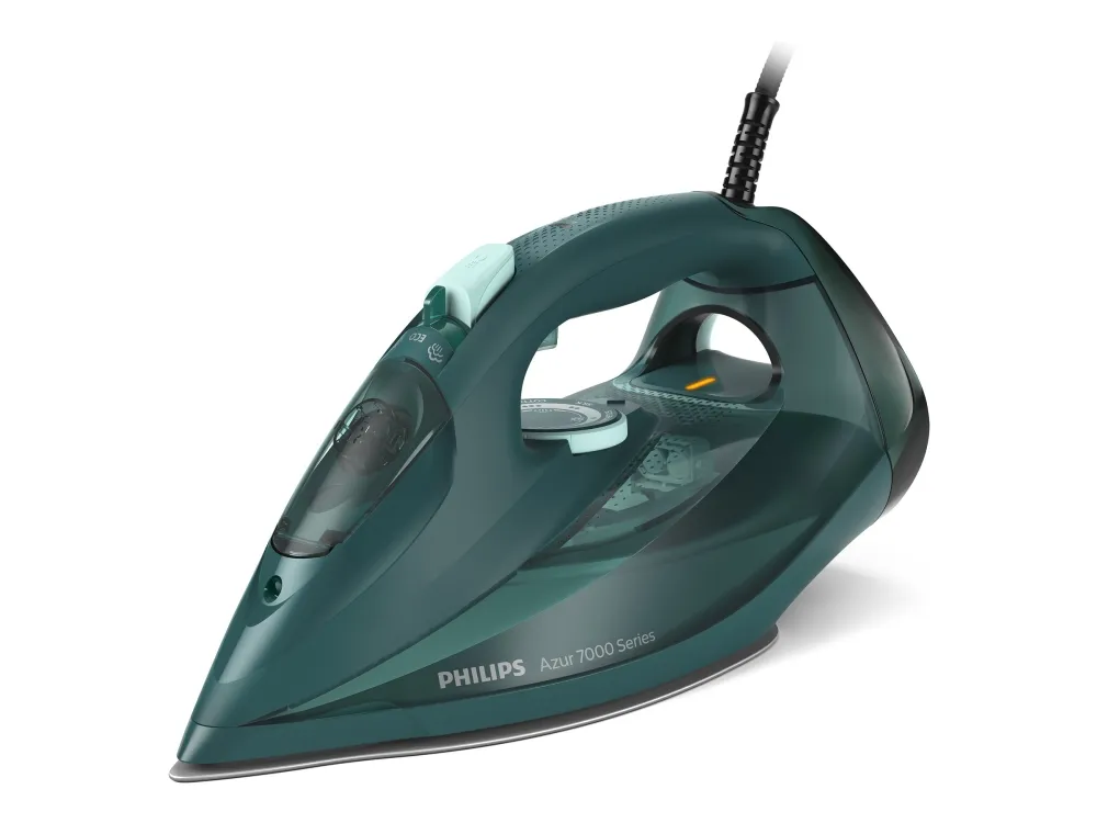 Philips Azur 7000 Series DST7050 - Dampstrykejern med automatisk slukking - såleplate: SteamGlide Elite - 2800 W - grønn