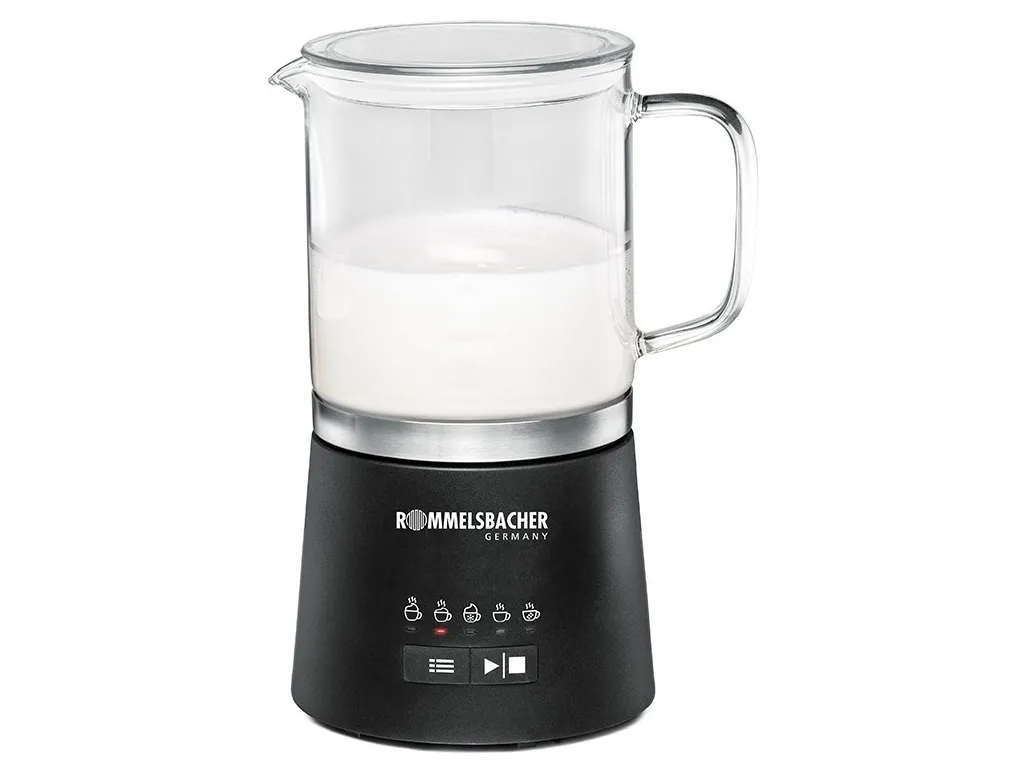Rommelsbacher MS 625, Automatisk melkeskummer/varmer, Svart, Rustfritt stål, Glass, 250 ml, 500 ml, Varm & Kald
