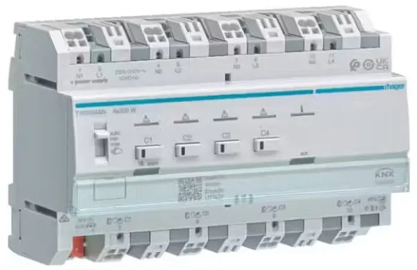 Hager Uni-Dimmaktor 4-fach KNX TYAS664ANSecure 4x300W ESL/LED (TYAS664AN)
