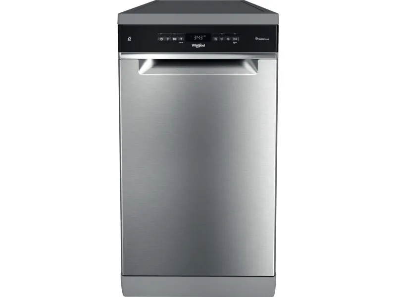 Whirlpool WSFO 3O23 PF X, Frittstående, Slimline (45 cm), Rustfritt stål, Svart, Knapper, Sensor, LED