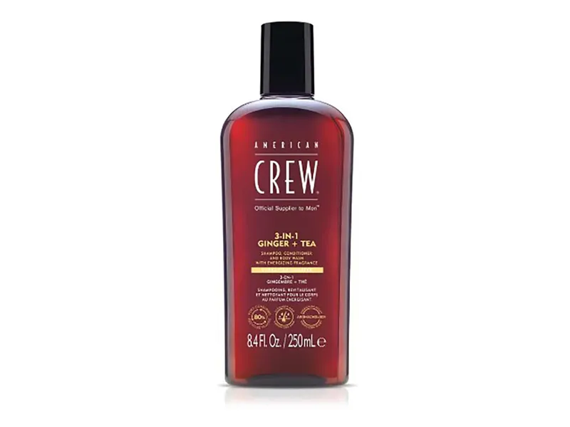 American Crew 3-IN-1 Ginger + Tea Shampoo, Conditioner and Body Wash 8.4 Fl Oz