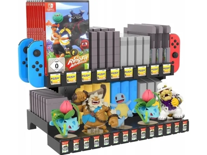 JYS-Organizer / stativ for Game Boy / SNES / N64 / NES / FC / SFC / HVC-MR / NDS3 / 3DS til konsoll Nintendo Switch / Switch OLED / NS198
