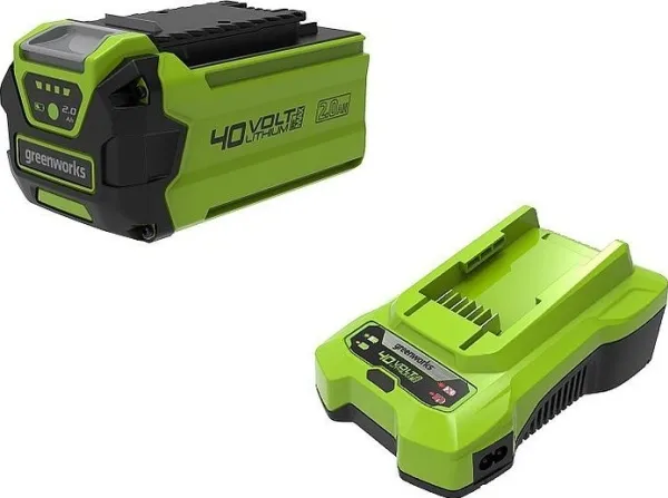 Greenworks 40 V sett lader 2 A + batteri 4 Ah GSK40B4