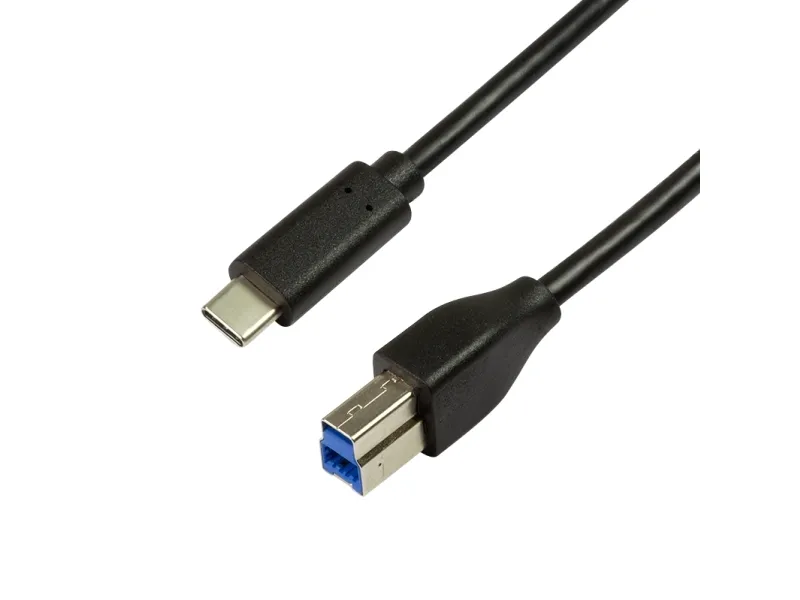 LogiLink CU0163, 2 m, USB C, USB B, USB 3.2 Gen 1 (3.1 Gen 1), 5 Gbit/s, Sort