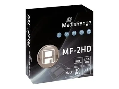 MediaRange - 10 x Diskettstasjon - 1.44 MB - svart