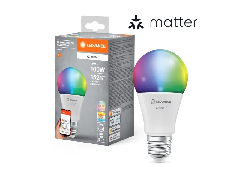 LEDVANCE SMART+ MATTER Multicolor Classic A100 14W - E27 Smart pære