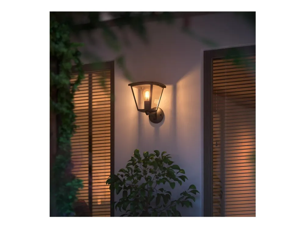 Philips Hue White Inara - Vegglampe - LED-filamentlyspære - E27 - 7 W - klasse G - varmt hvitt lys - svart