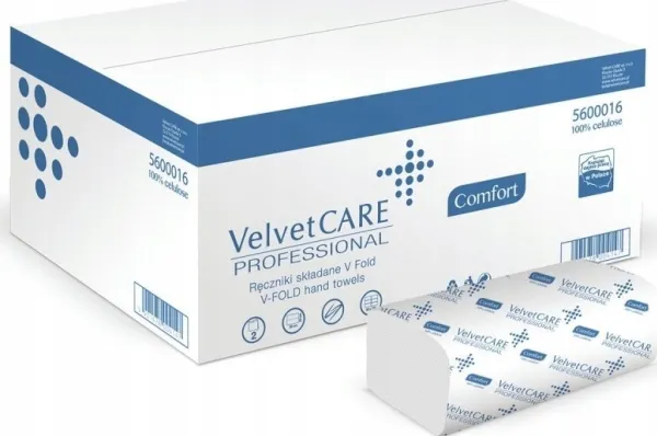 Velvet papirsøker/servietter Care V-Fold 2-lags, hvite (20x150)