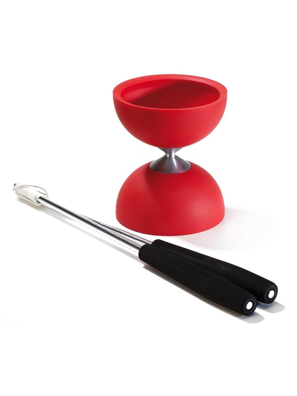 Eureka - Rubber Diabolo with Aluminum Sticks - Red