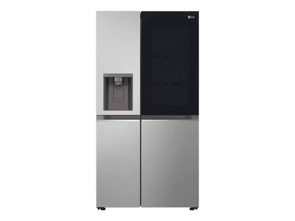 LG GSGV80PYLL - Kjøleskap/fryser - side-ved-side med vannautomat, isdispenser - Wi-Fi - bredde: 91.3 cm - dybde: 73.5 cm - høyde: 179 cm - 635 liter - Klasse E - primasølv