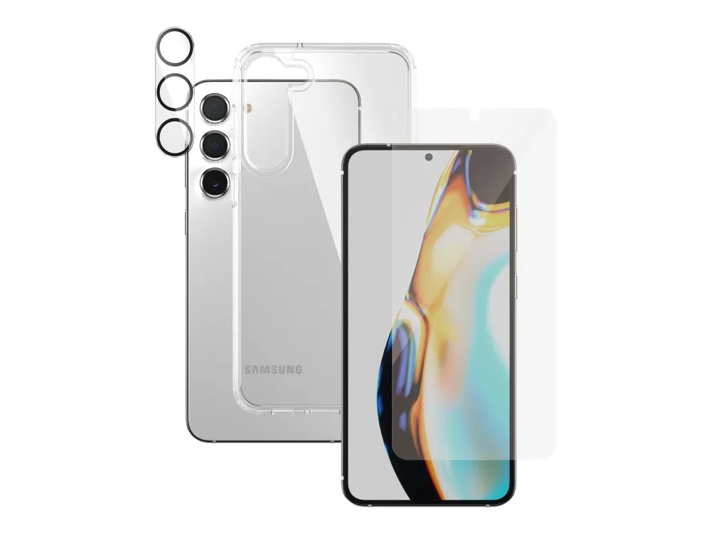 PanzerGlass - 3-i-1 beskyttelsespakke - beskyttelsesboks for mobiltelefon - polykarbonat, termoplast-polyuretan (TPU) - for Samsung Galaxy S23+