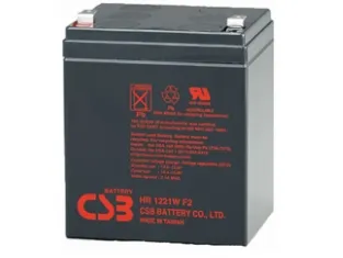 CSB HR1221W, Forseglet blysyre (VRLA), 12 V, Sort, 21 Wh, ISO 9001, ISO 14001, 1,8 kg
