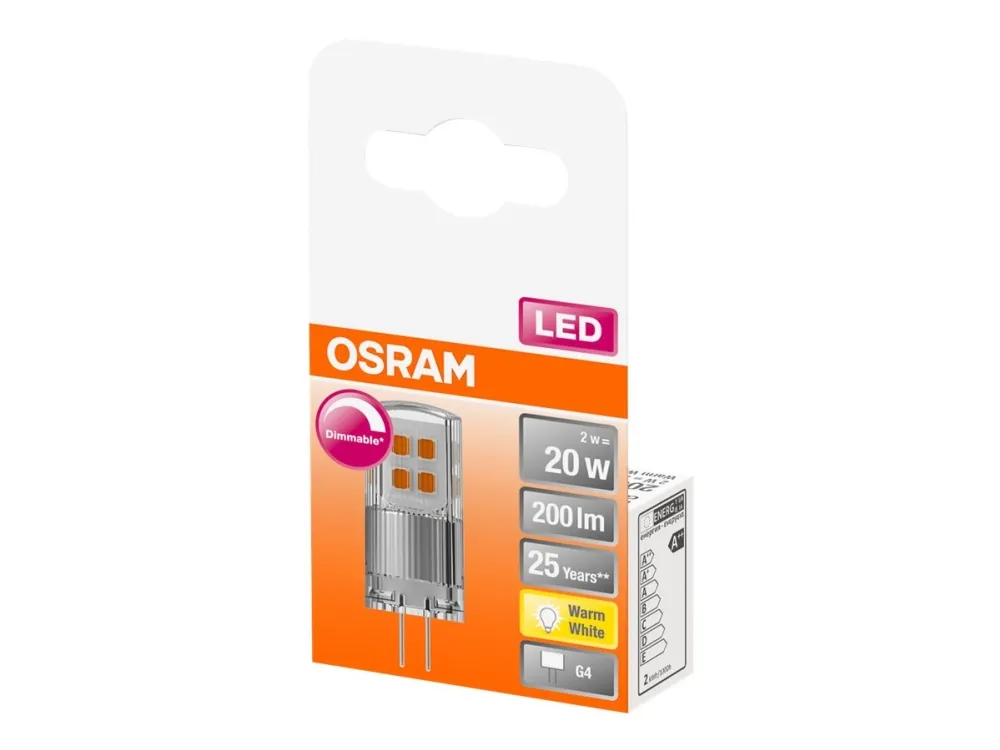OSRAM - LED-lyspære - form: T15 - G4 - 2 W (ekvivalent 20 W) - klasse F - varmt hvitt lys - 2700 K