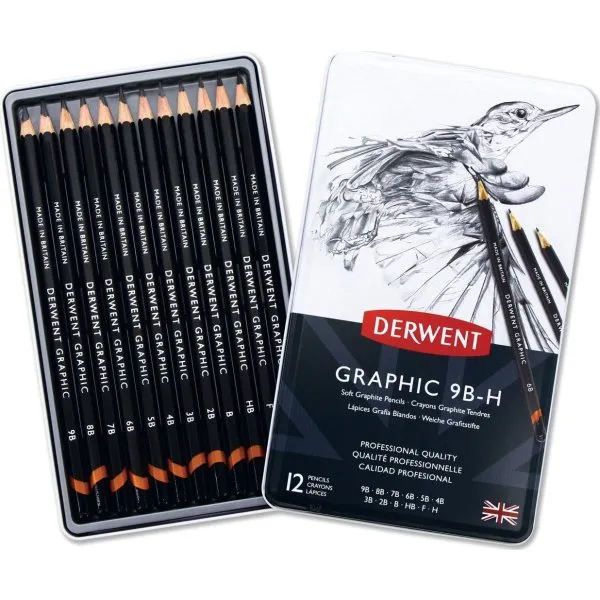 Derwent Graphic blyanter 12 stk sæt soft