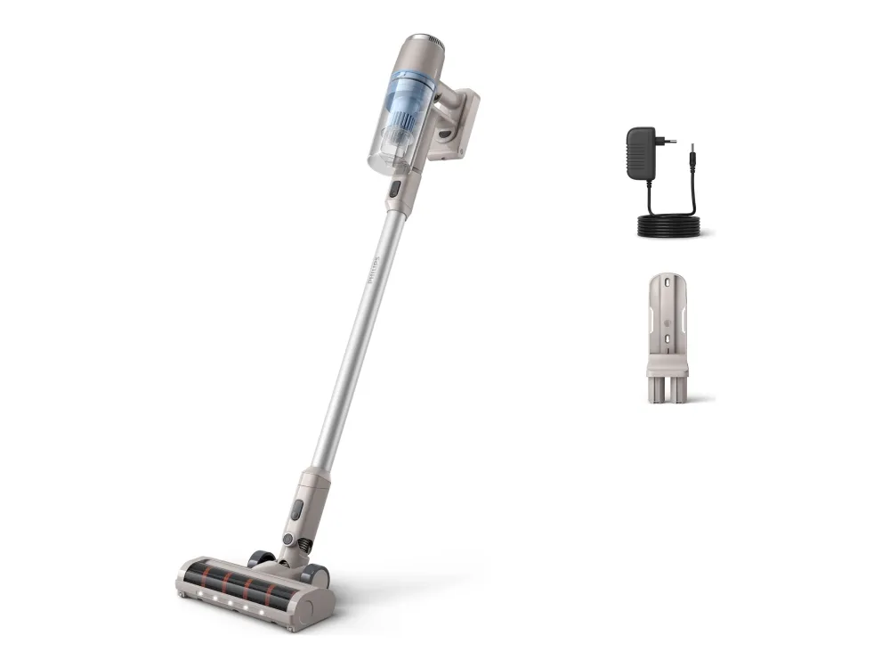 Philips 2000 Series XC2011 - Støvsuger - pinne/håndholdt (2-i-1) - uten pose - uten kabel - lys blå - 1 batteri, inkludert lader