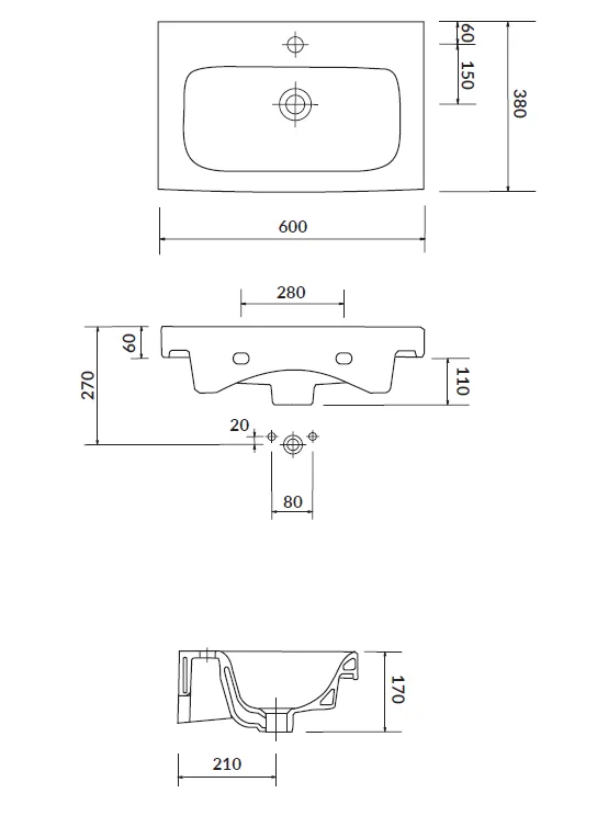 Servant Cersanit Moduo 60 cm (K116-010-ECO)