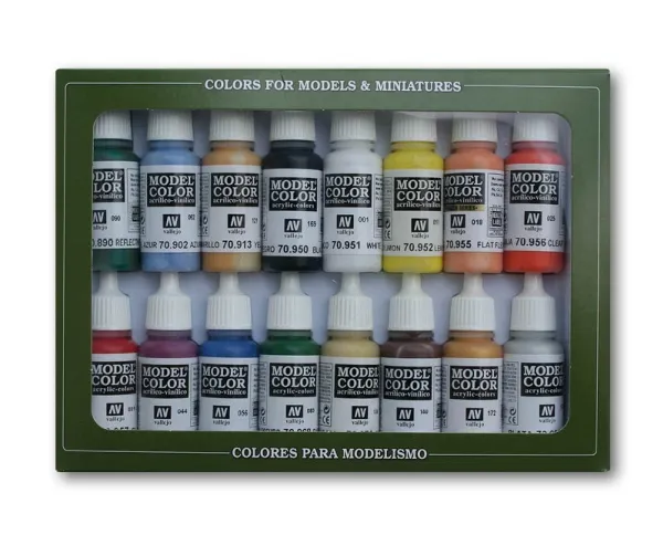 Vallejo 70.140, 17 ml, Svart, Blå, Brun, Hudfarget, Gull, Grønn, Oransje, Lilla, Rød, Sølv, Hvit, Gult, Matte, Flaske