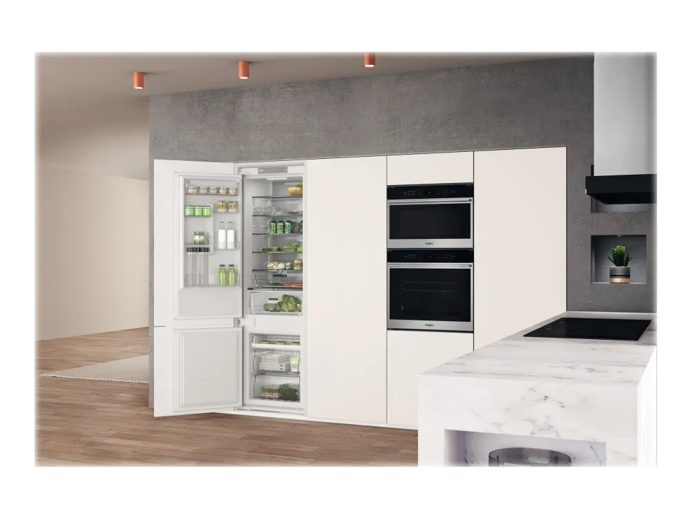 Whirlpool WHC20 T352 - Kjøleskap/fryser - bunnfryser - innebygd - fordypning - bredde: 56 cm - dybde: 56 cm - høyde: 194 cm - 280 liter - Klasse E - hvit