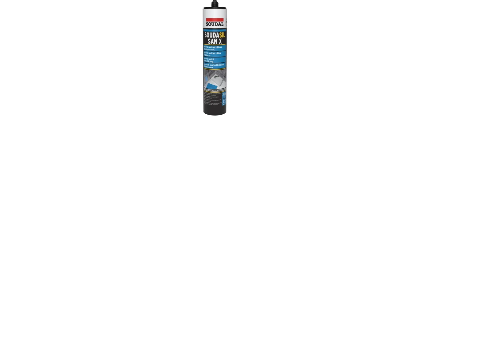 Soudasil SANX sanitetssilikone fugemasse 300ml patron, transparent