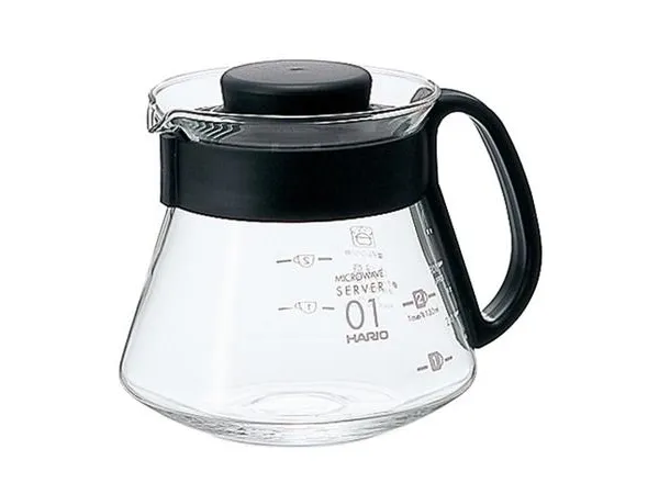 Hario V60 Range Server 600, 0,6 l, Glass, Polypropylen (PP), Sort, Gjennomsiktig, 131 mm, 121 mm, 128 mm