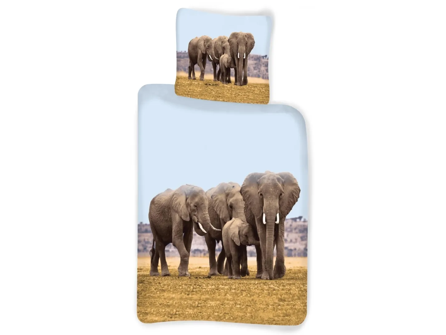 Elefant Sengetøj 140 x 200, 100 procent bomuld