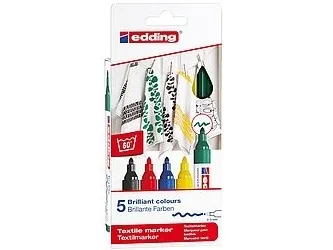 Edding 4500, 5 stykker, Flerfarget, Pensel tupp, Flerfarget, Rund, Medium