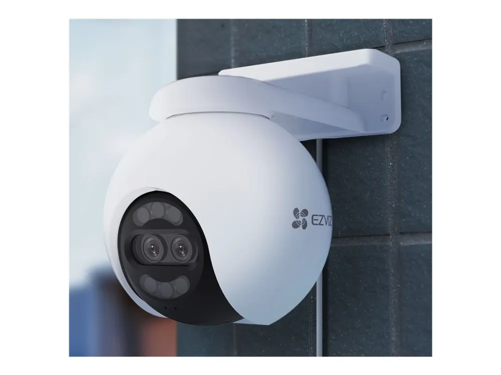 EZVIZ H80x Dual - Nettverksovervåkingskamera - panorering / tipping - utendørs - værbestandig - farge (Dag og natt) - 3840 x 2160 - 4K - lyd - trådløs - Wi-Fi - LAN 10/100 - H.265, H.264 - DC 12 V
