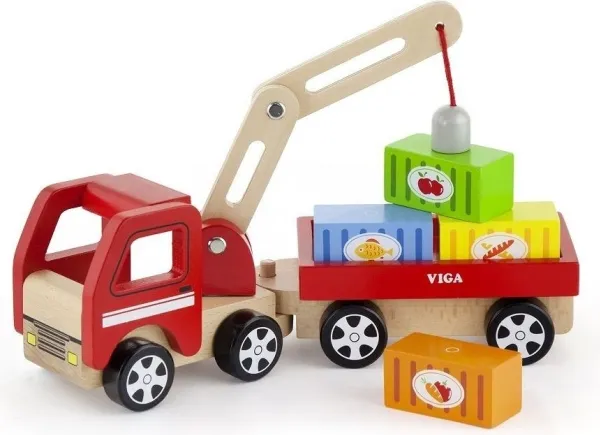 Viga Toys trekran med containere