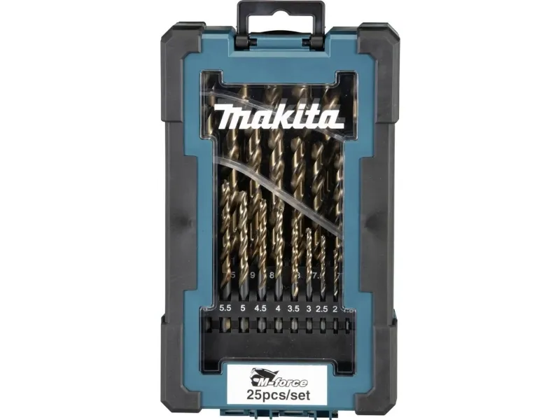 Makita D-67599 metall spiralbor-sett 1-9 mm (1, 1.5, 2, 2.5, 3, 3.5, 4, 4.5, 5, 5.5, 6, 6.5, 7, 7.5, 8, 8.5, 9 mm)
