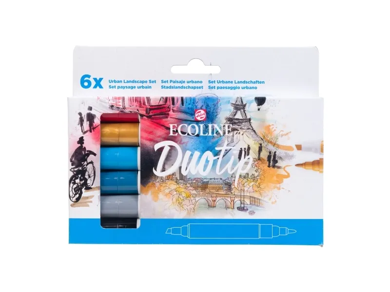 Ecoline Duotip marker-sett Urban Landscape | 6 farger