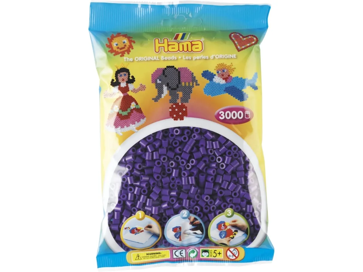 Hama Beads 201-07, Lilla, Rørperle, 3000 stykker