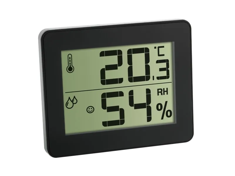 TFA-Dostmann 30.5027.01, Svart, Inne hygrometer, Inne Termometer, Hygrometer, Termometer, Hygrometer, Termometer, Plastikk, 20 - 95%